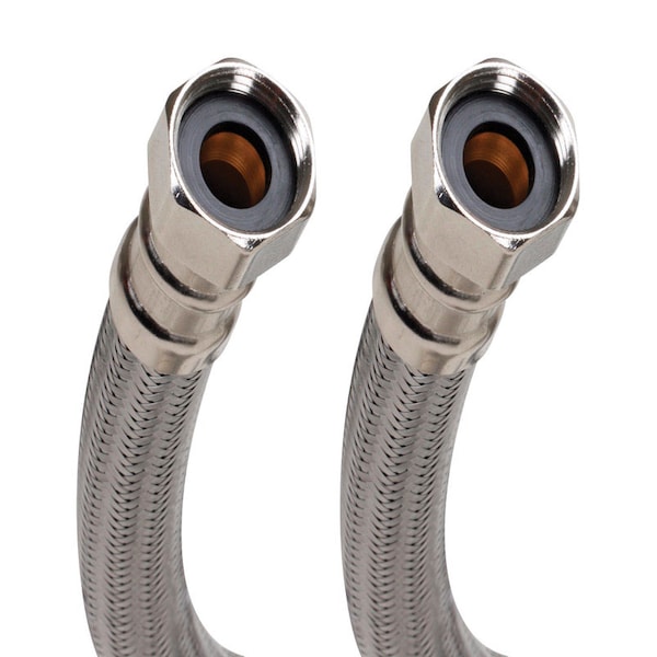Fluidmaster 3/4 in. FIP X 3/4 in. D FIP 18 in. Stainless Steel Water Heater Supply Line